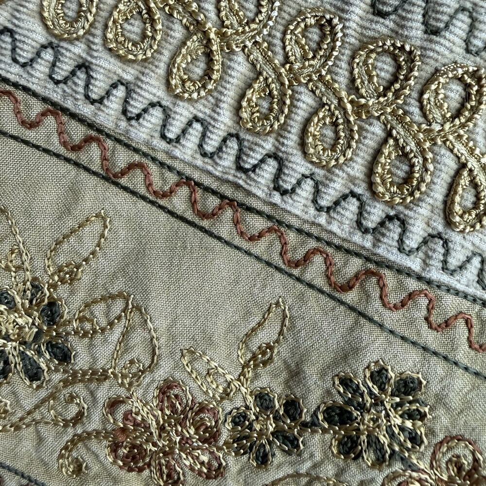 Boho Embroidered Festival Vest Mustard Gold Floral Tapestry Indie Top‎ Women - Picture 8 of 10